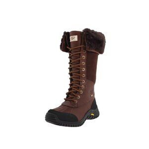 UGG Adirondack Tall Obsidian Brown Leather Suede Boots